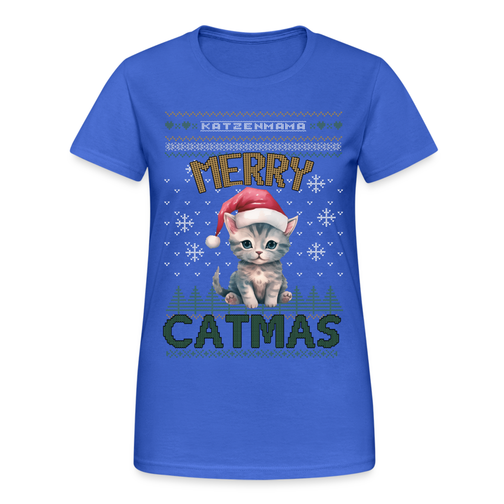 Merry Catmas Kitty Damen T-Shirt - Königsblau