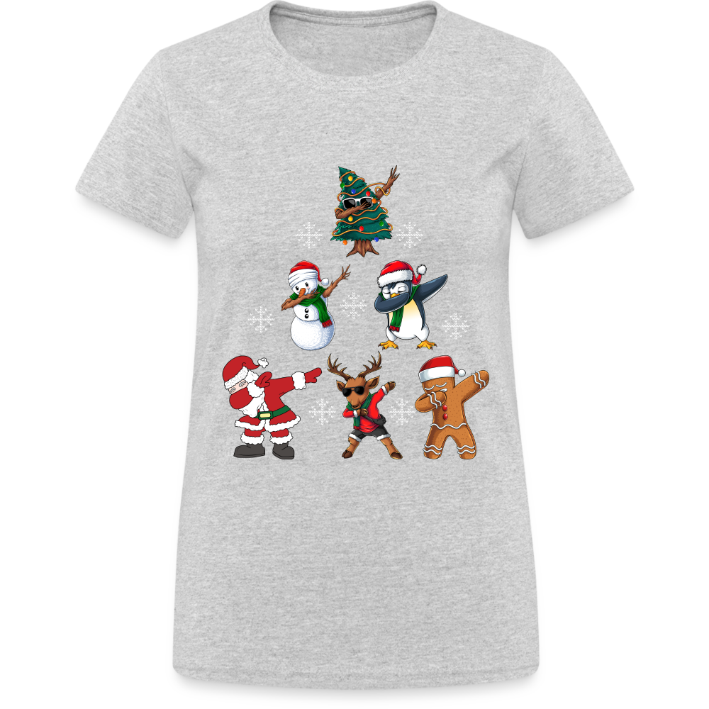 Dabbing Weihnachtszauber Damen T-Shirt - Grau meliert