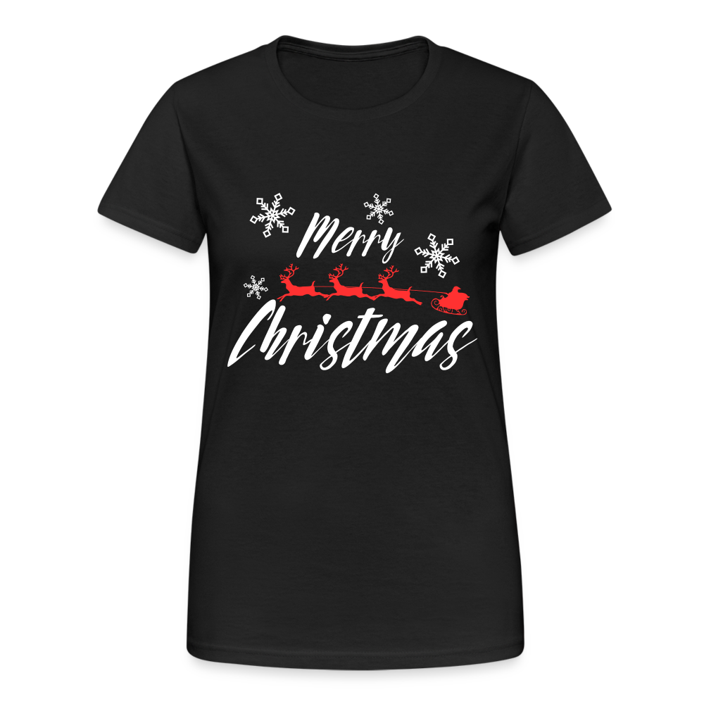 Merry Christmas Sleigh Spirit Damen T-Shirt - Schwarz