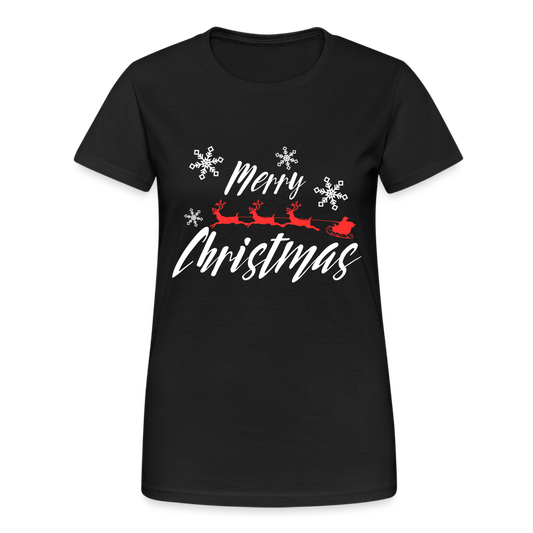 Merry Christmas Sleigh Spirit Damen T-Shirt - Schwarz