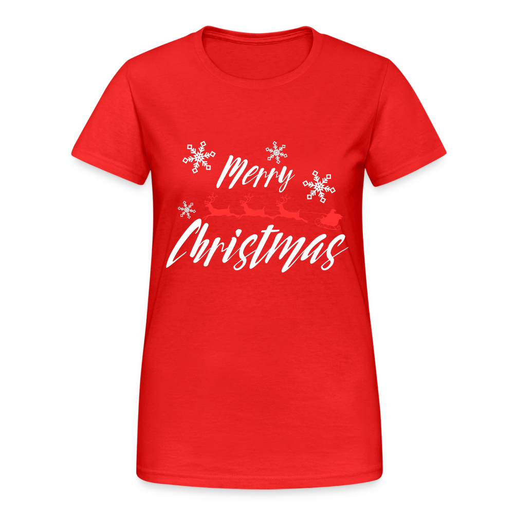 Merry Christmas Sleigh Spirit Damen T-Shirt - Rot