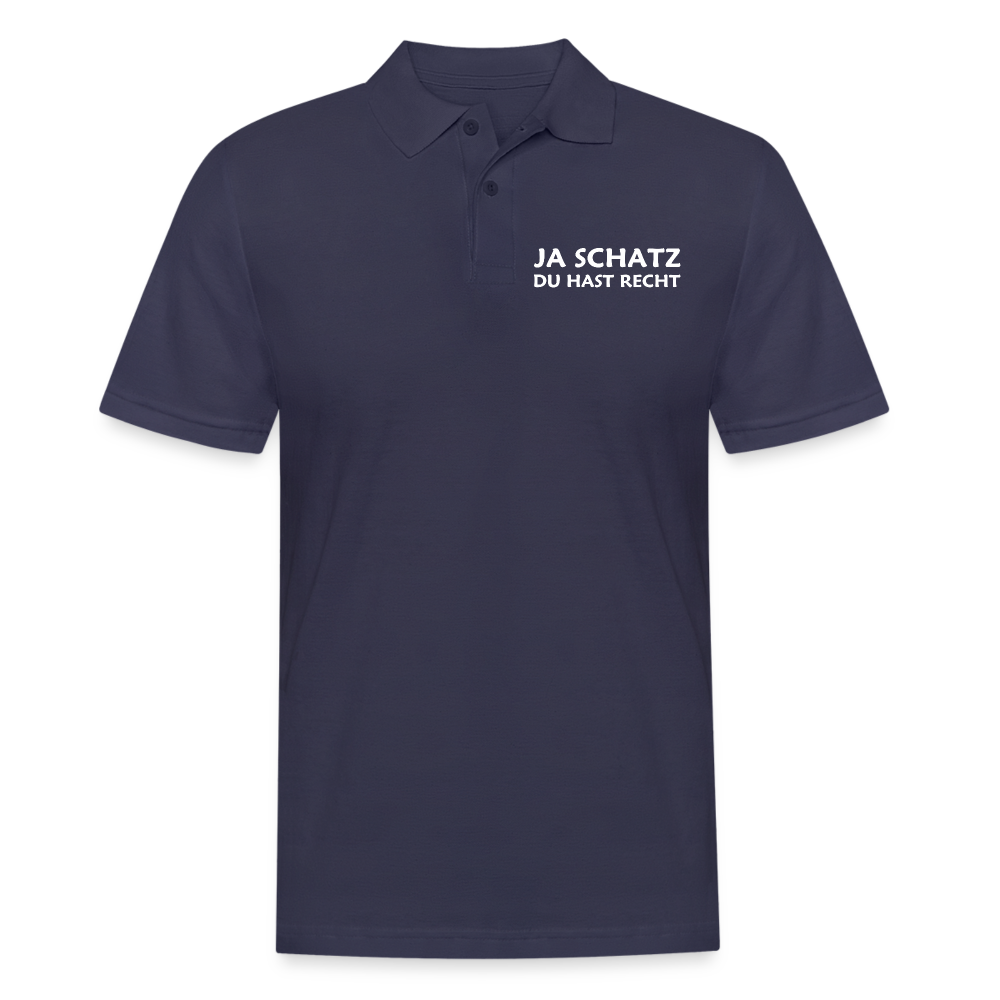 Ja Schatz du hast recht Herren Poloshirt - Navy