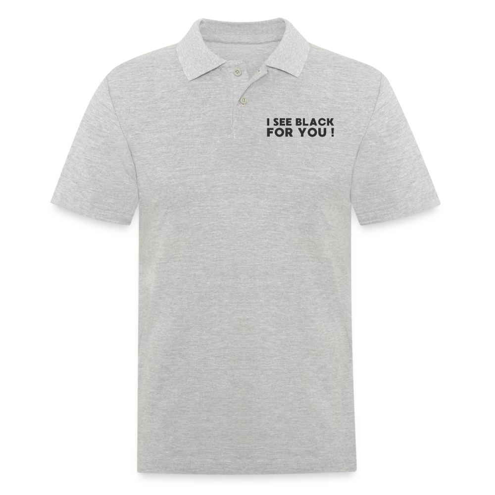 I see black for you Herren Poloshirt - Grau meliert