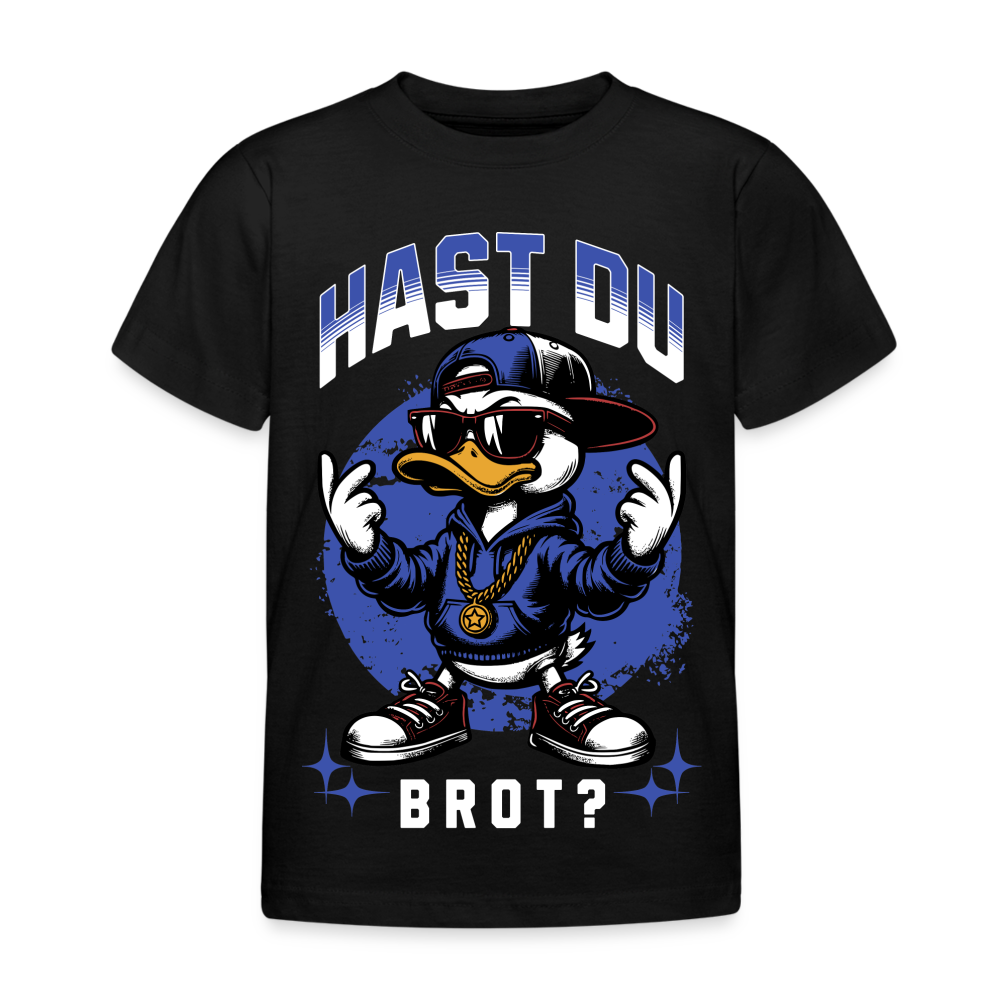 Hast du Brot? Ente Kinder T-Shirt - Schwarz