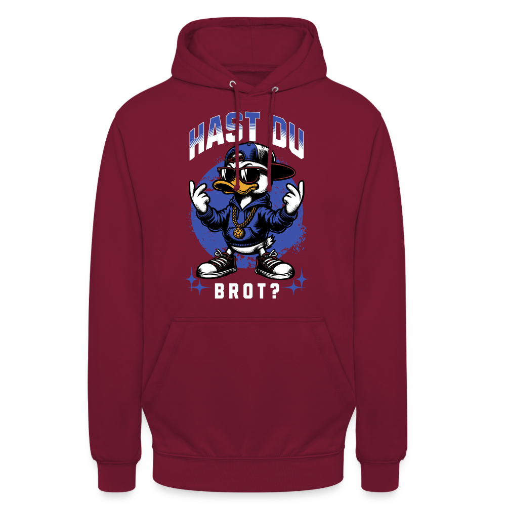 Hast du Brot? Ente Unisex Hoodie - Bordeaux