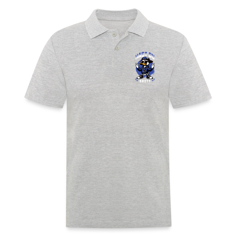 Hast du Brot? Ente Herren Poloshirt - Grau meliert