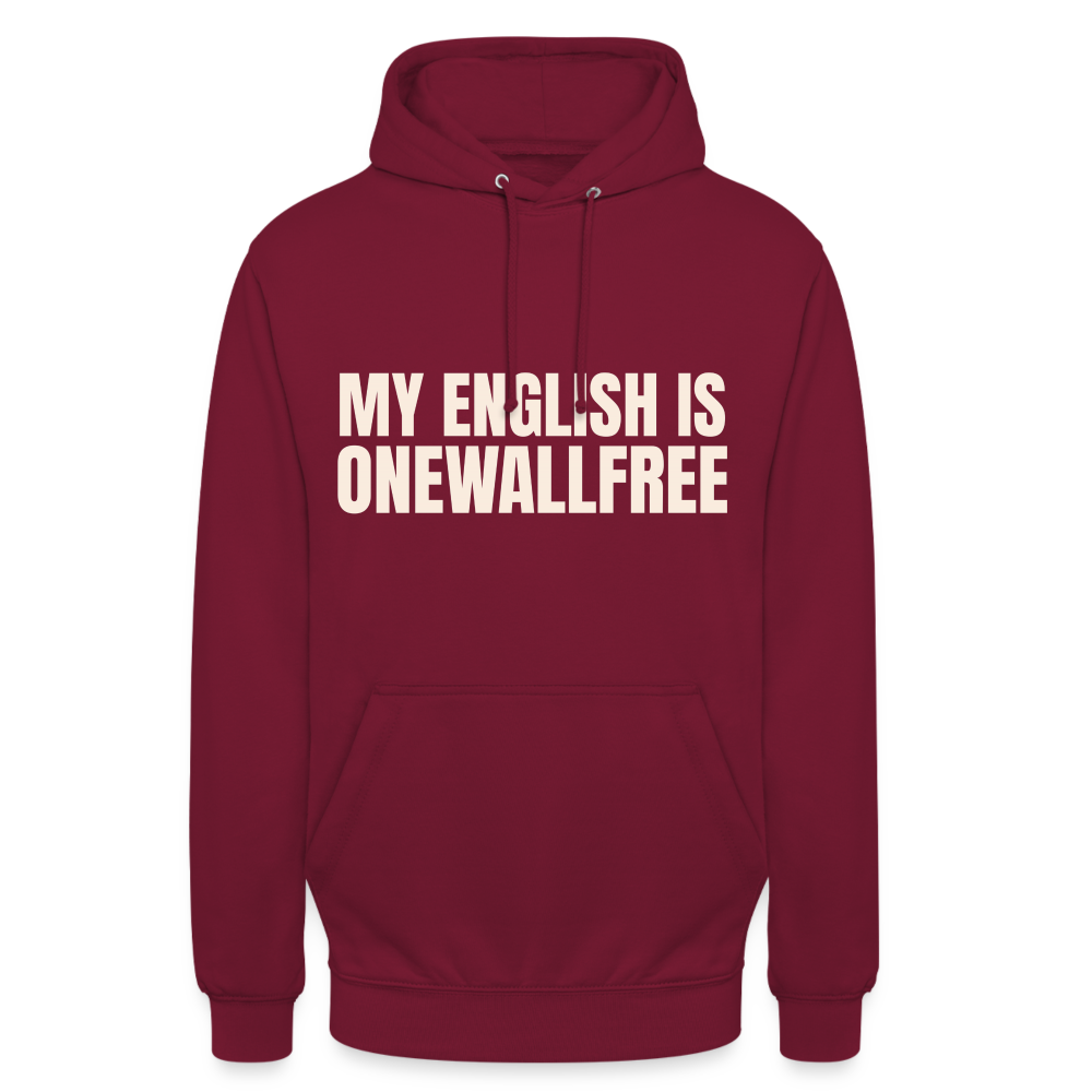 My English is onewallfree Denglish Herren T-Shirt - Bordeaux
