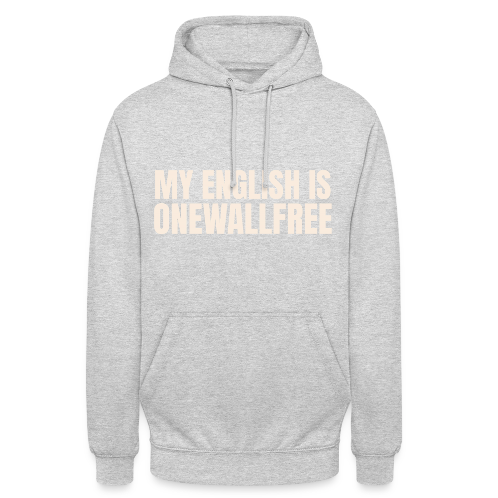 My English is onewallfree Denglish Herren T-Shirt - Hellgrau meliert