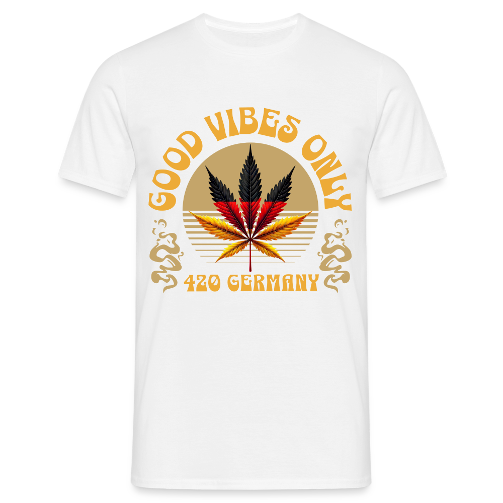Good vibes only Cannabis 420 Germany Herren T-Shirt - Weiß