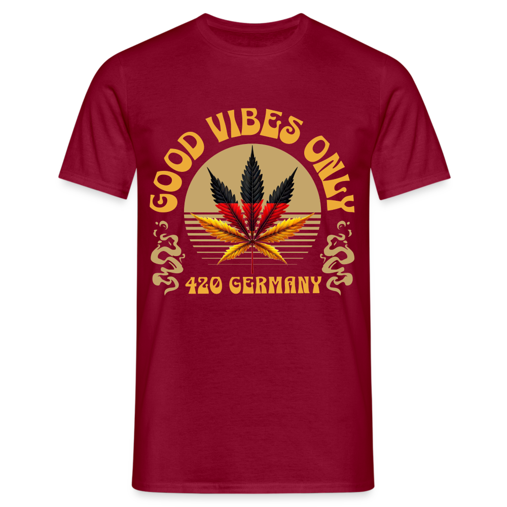 Good vibes only Cannabis 420 Germany Herren T-Shirt - Ziegelrot