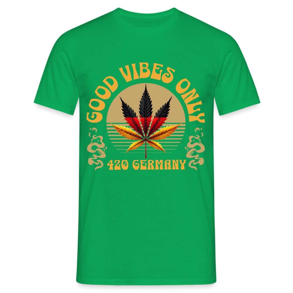 Good vibes only Cannabis 420 Germany Herren T-Shirt - Kelly Green