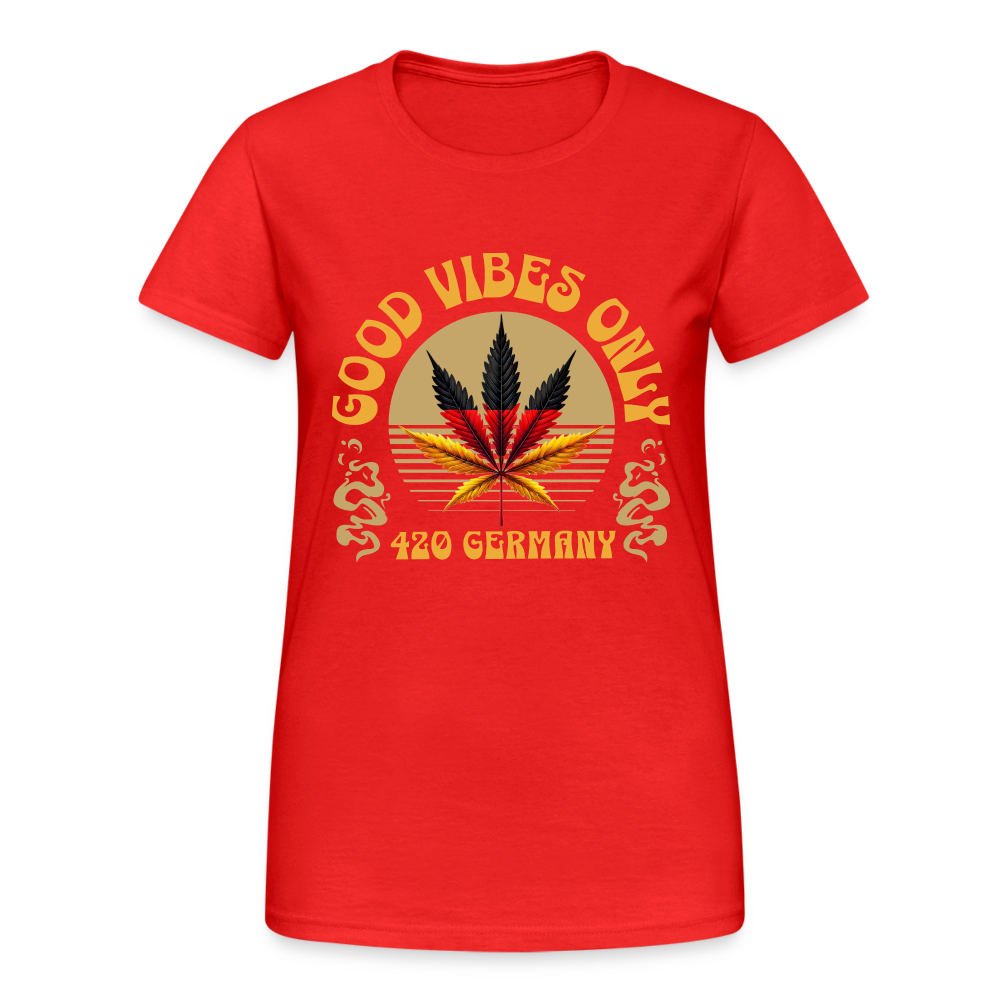 Good vibes only Cannabis 420 Germany Damen T-Shirt - Rot