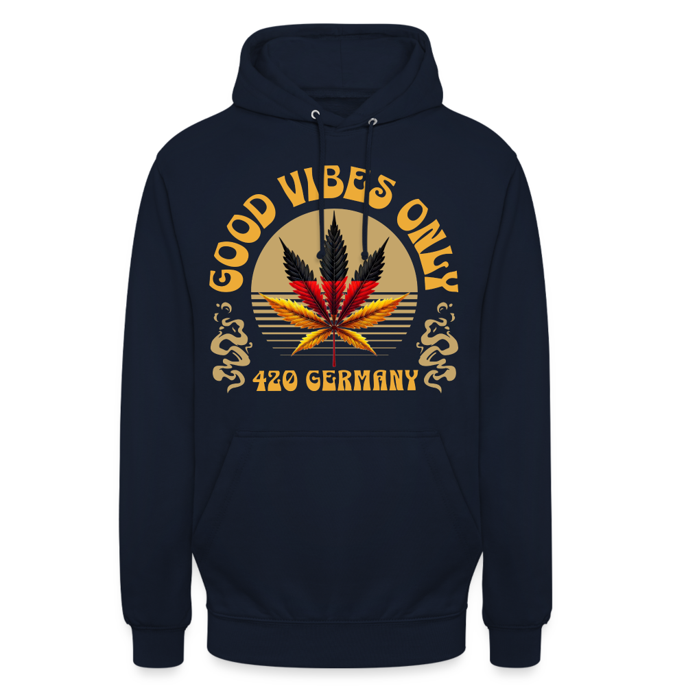 Good vibes only Cannabis 420 Germany Unisex Hoodie - Navy