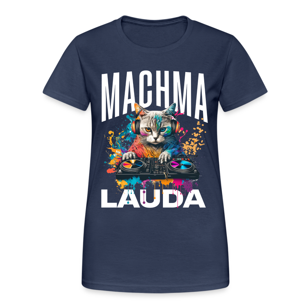 Machma Lauda Katze Damen T-Shirt - Navy