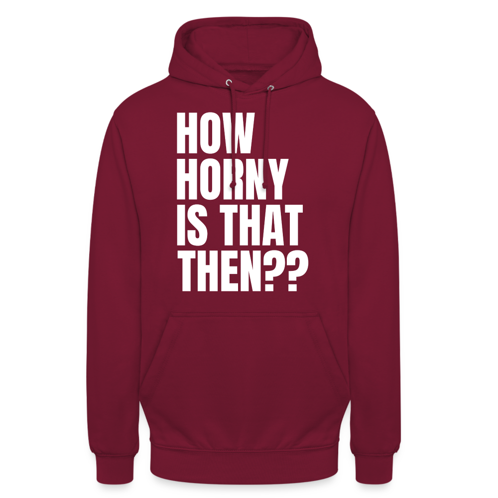 How Horny Is That Then Denglish Unisex Hoodie - Bordeaux