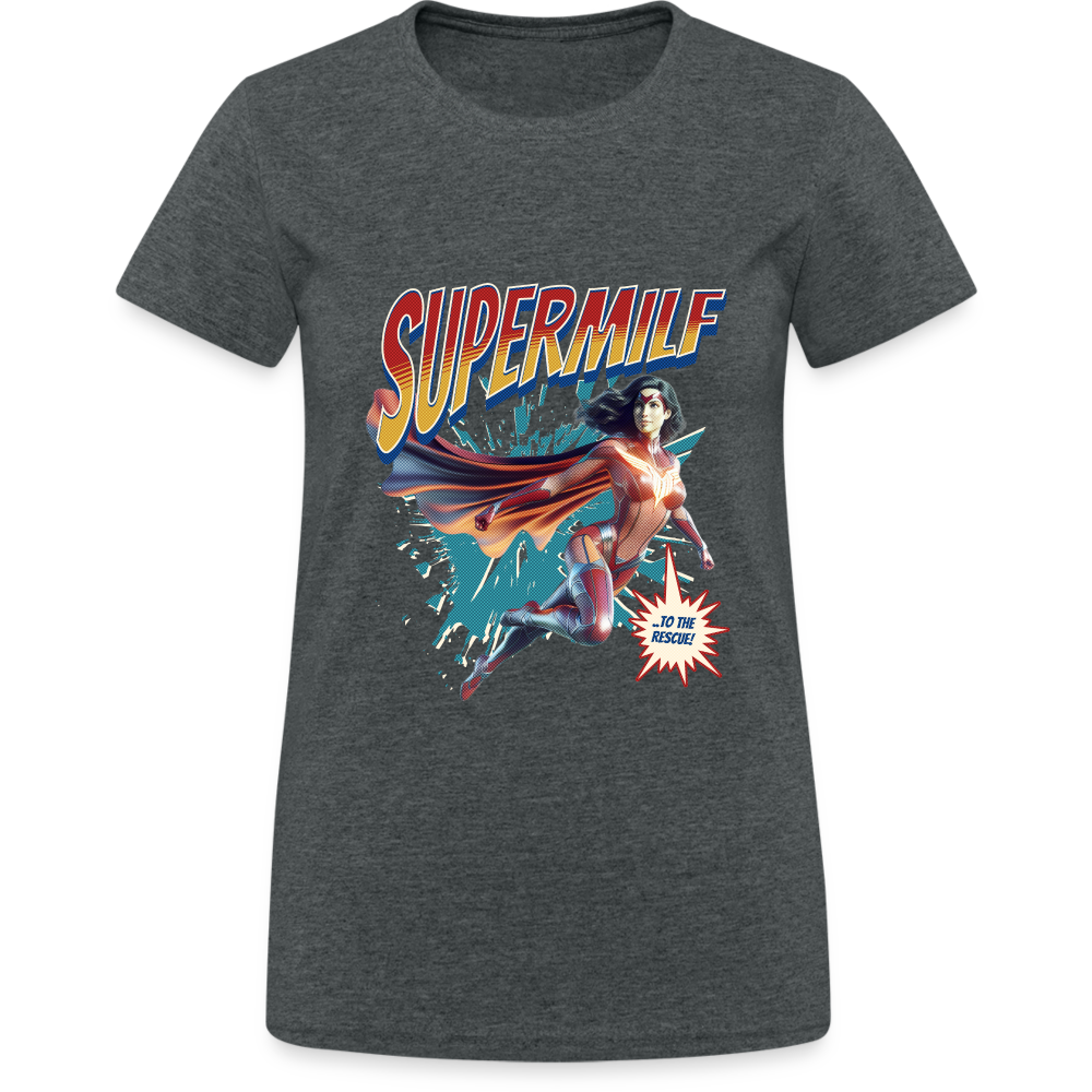 Supermilf Hero Damen T-Shirt - Dunkelgrau meliert