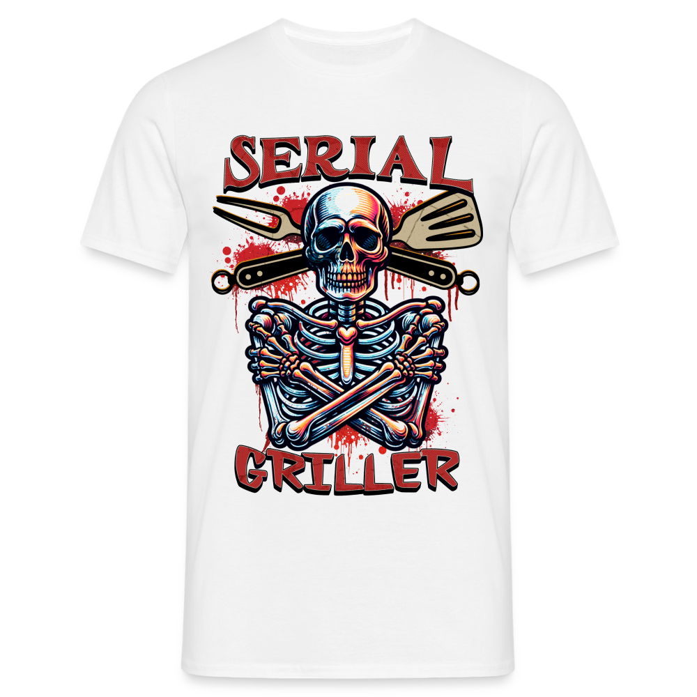 Serial Griller Skull Herren T-Shirt - Weiß