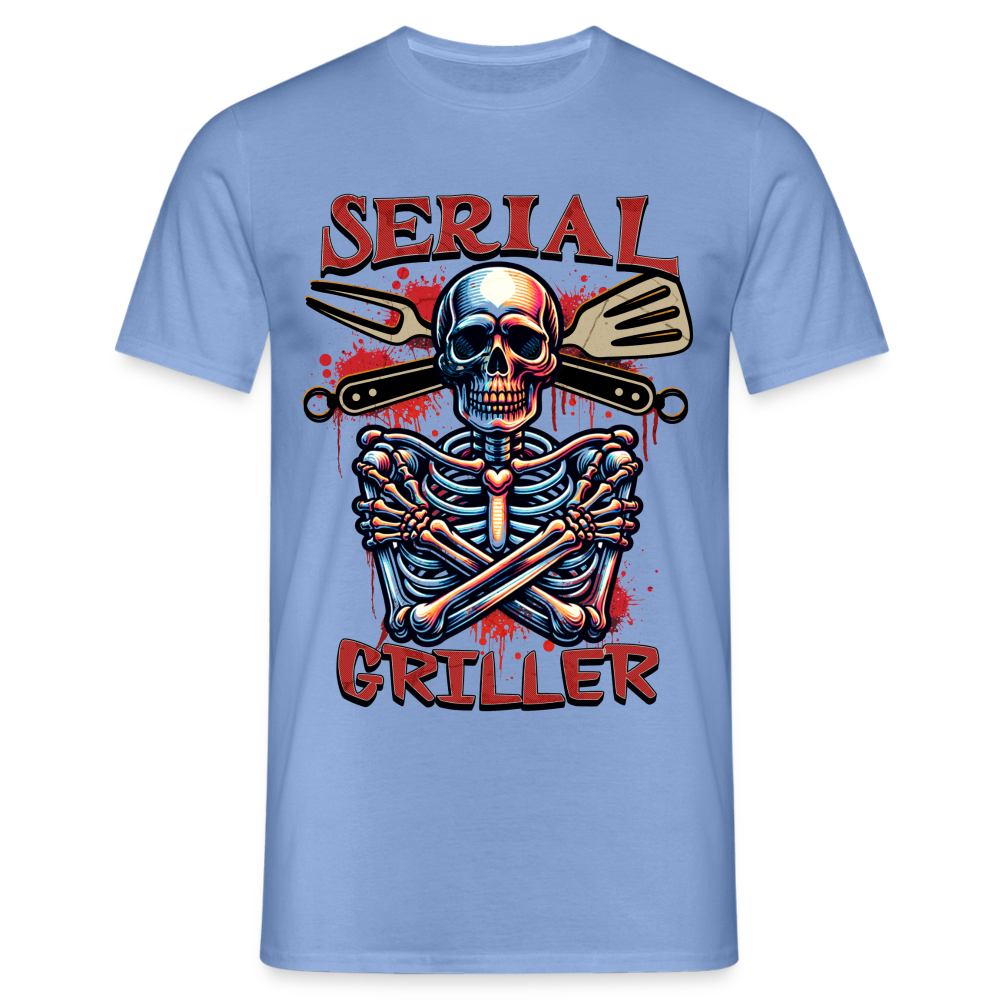 Serial Griller Skull Herren T-Shirt - carolina blue