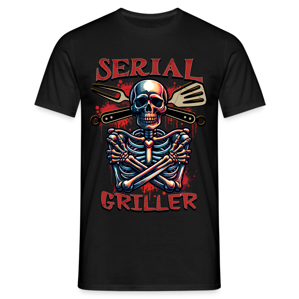Serial Griller Skull Herren T-Shirt - Schwarz