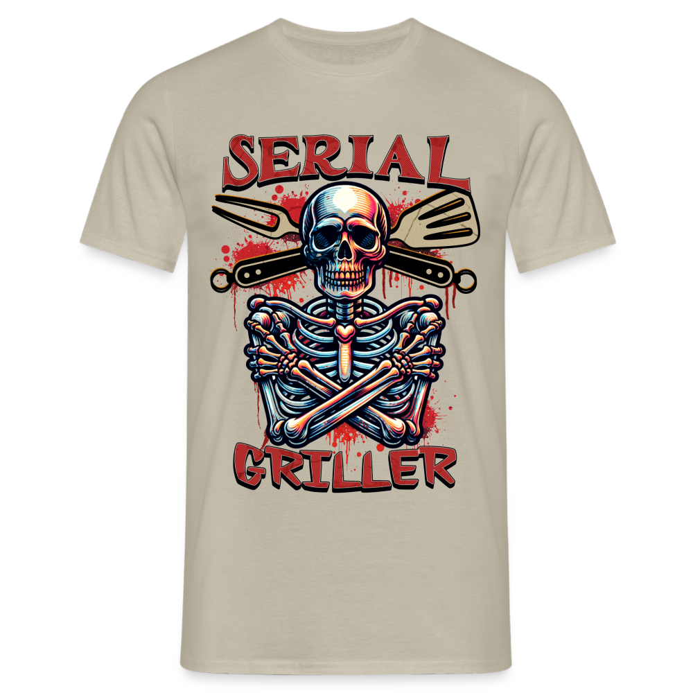 Serial Griller Skull Herren T-Shirt - Sandbeige