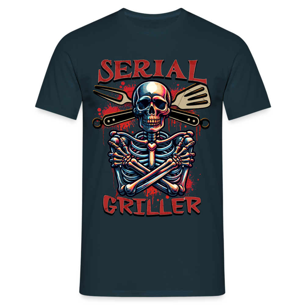 Serial Griller Skull Herren T-Shirt - Navy