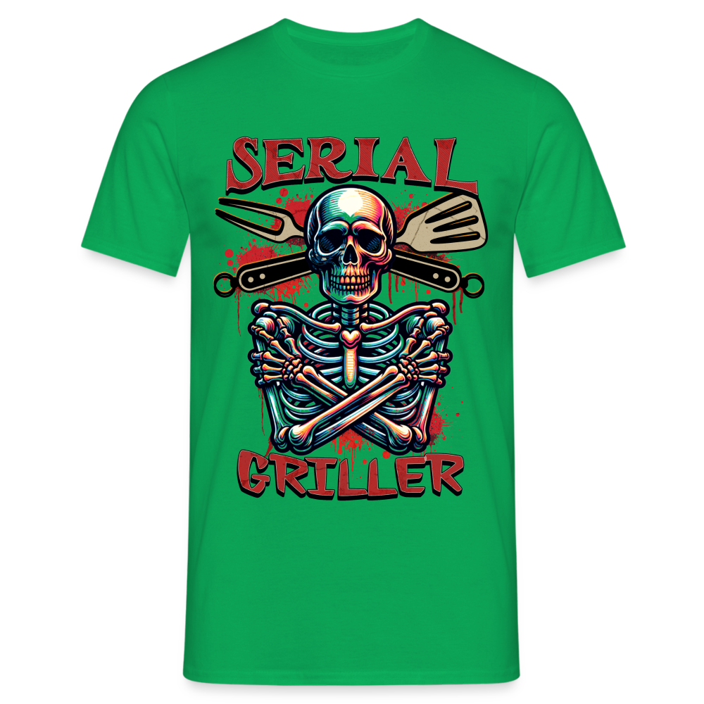 Serial Griller Skull Herren T-Shirt - Kelly Green
