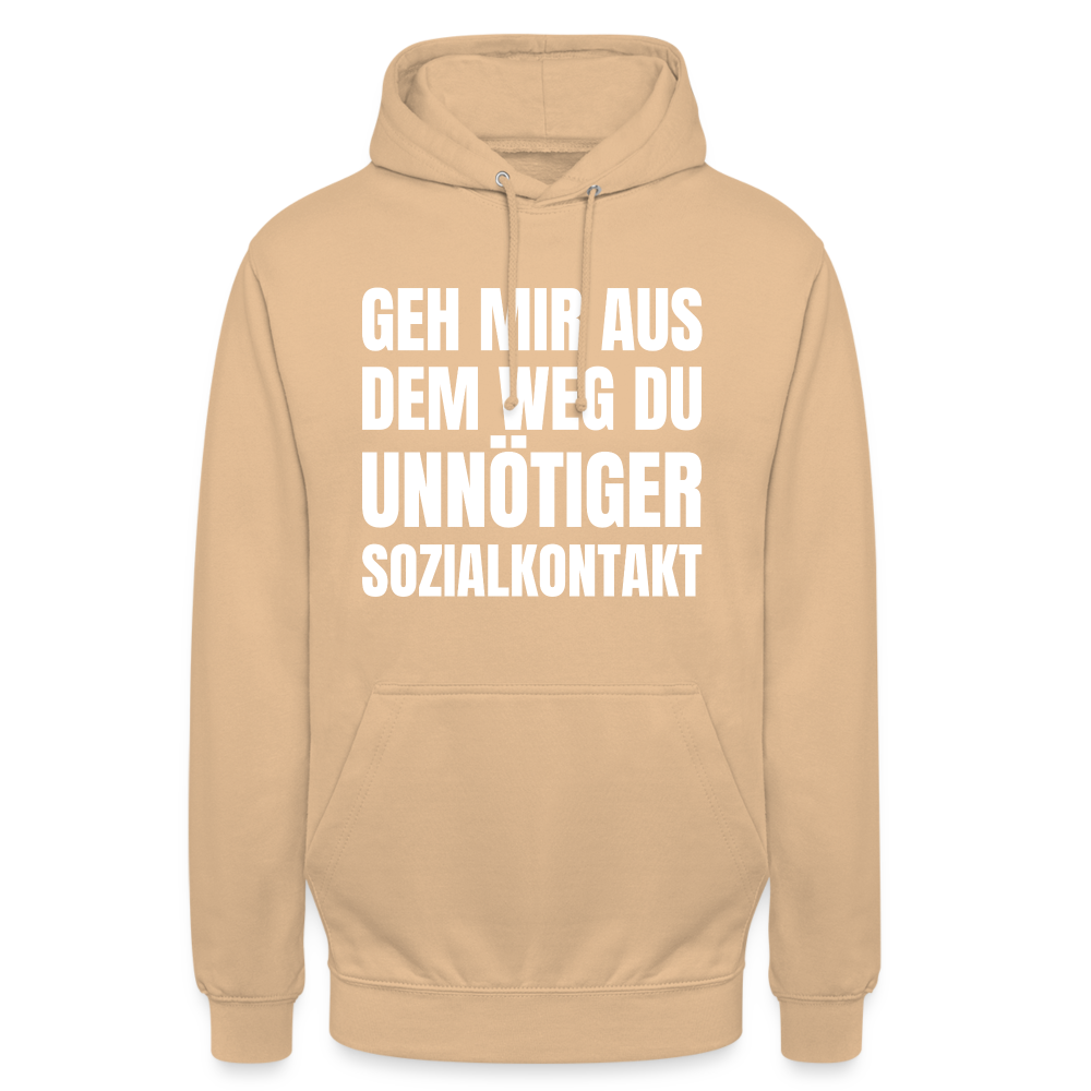 Geh mir aus dem Weg, du unnötiger Sozialkontakt Unisex Hoodie - Beige