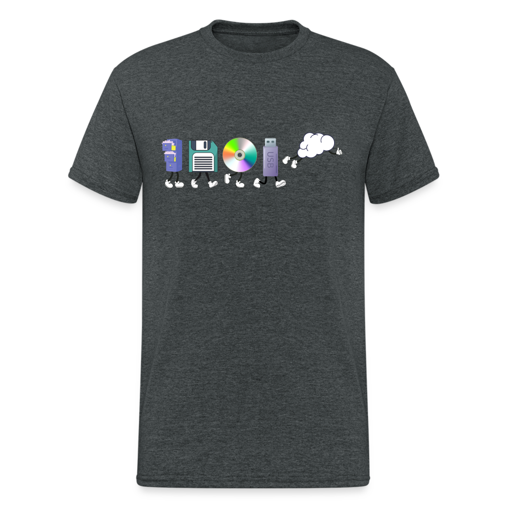 Cloud Evolution | Vom Aktienschrank zur Cloud Herren T-Shirt - Dunkelgrau meliert