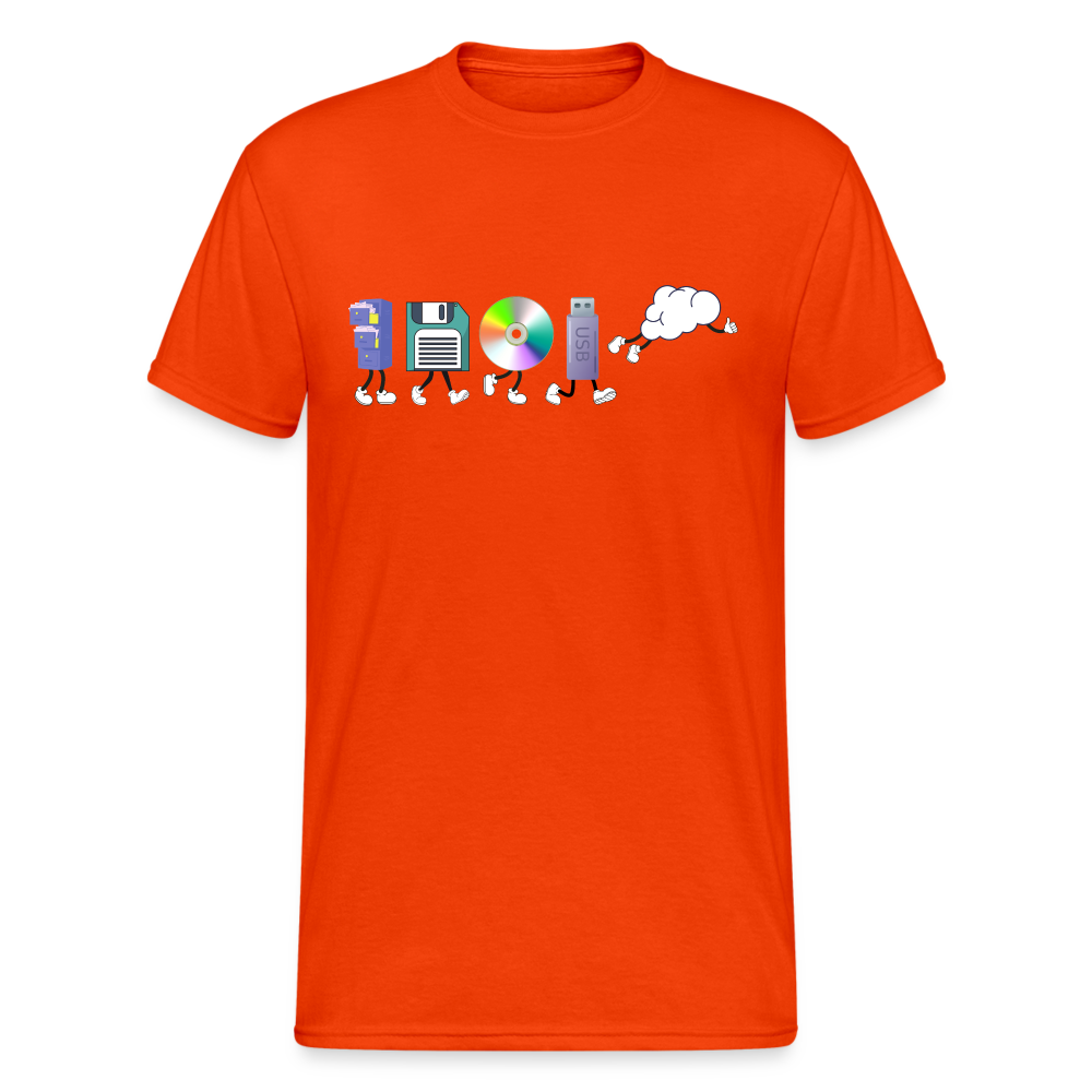 Cloud Evolution | Vom Aktienschrank zur Cloud Herren T-Shirt - kräftig Orange