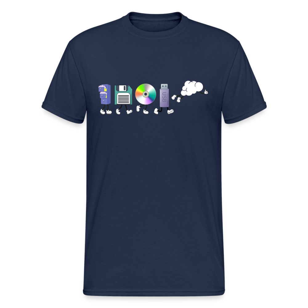 Cloud Evolution | Vom Aktienschrank zur Cloud Herren T-Shirt - Navy