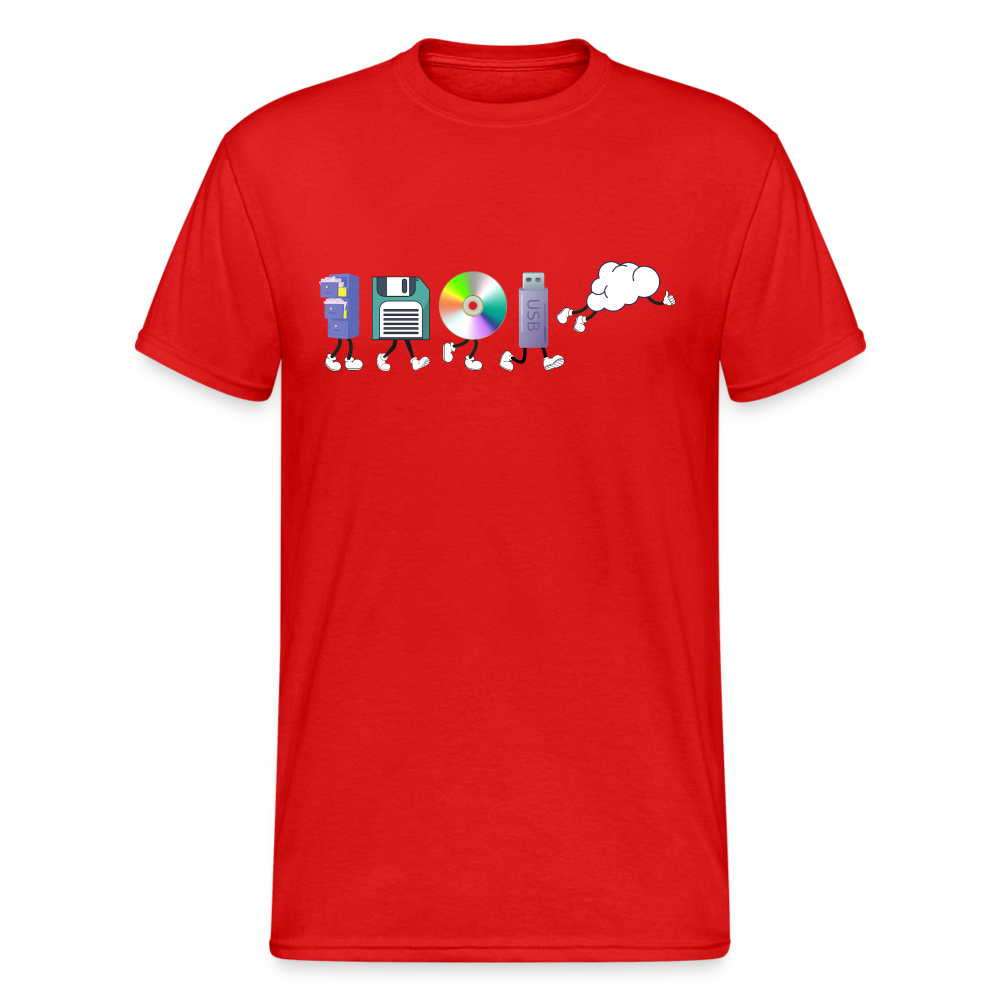 Cloud Evolution | Vom Aktienschrank zur Cloud Herren T-Shirt - Rot