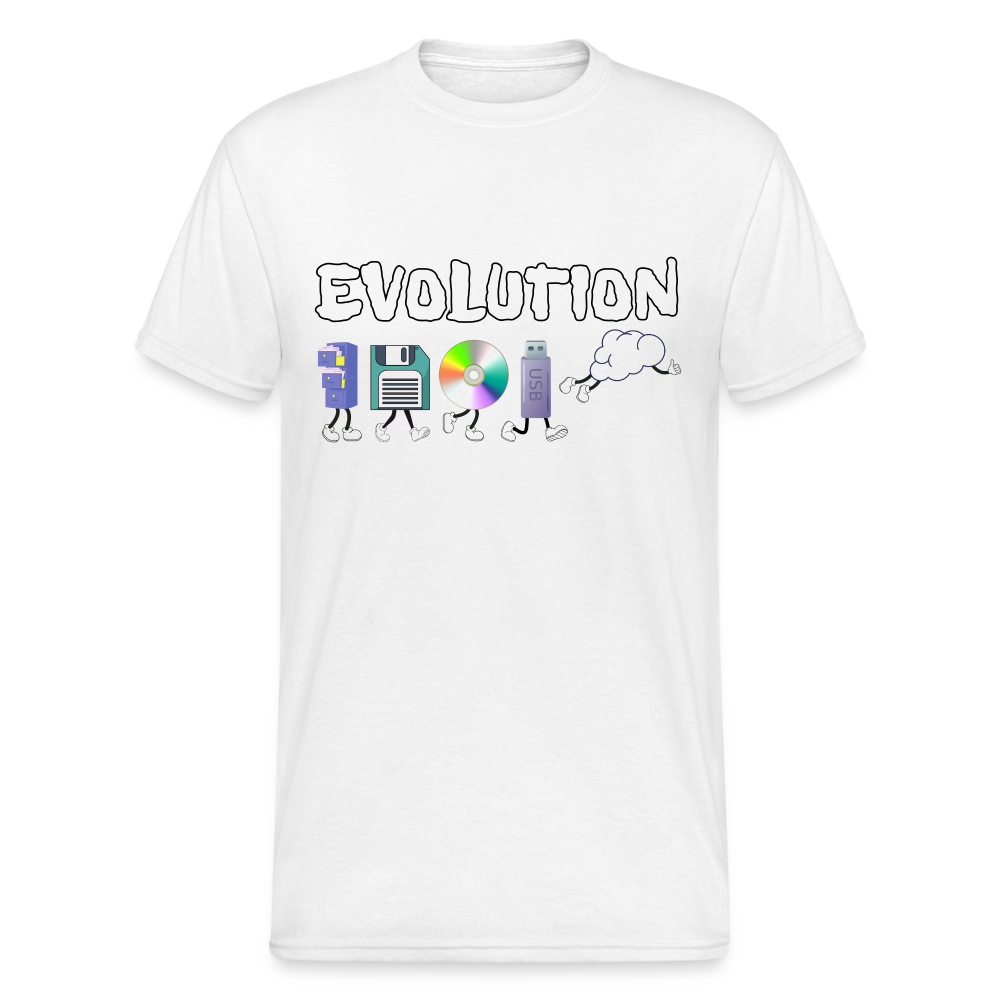 Cloud Evolution | Vom Aktienschrank zur Cloud Herren T-Shirt - Weiß