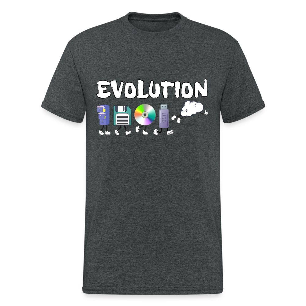 Cloud Evolution | Vom Aktienschrank zur Cloud Herren T-Shirt - Dunkelgrau meliert