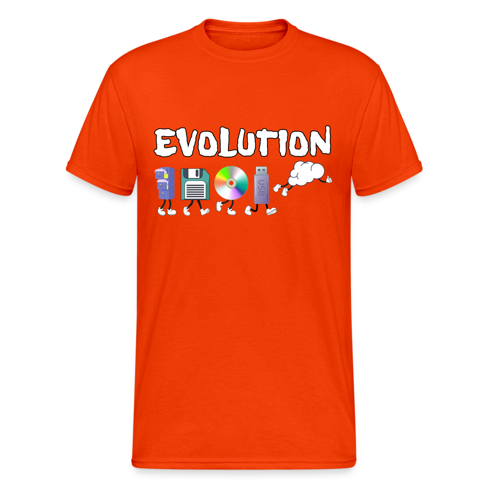 Cloud Evolution | Vom Aktienschrank zur Cloud Herren T-Shirt - kräftig Orange