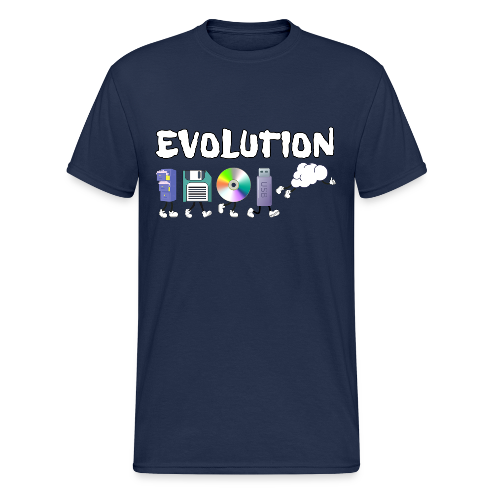 Cloud Evolution | Vom Aktienschrank zur Cloud Herren T-Shirt - Navy