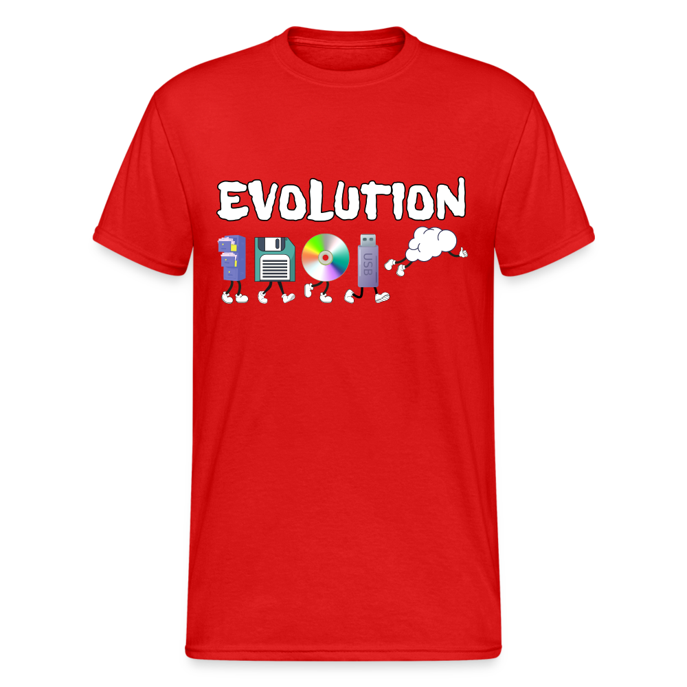 Cloud Evolution | Vom Aktienschrank zur Cloud Herren T-Shirt - Rot