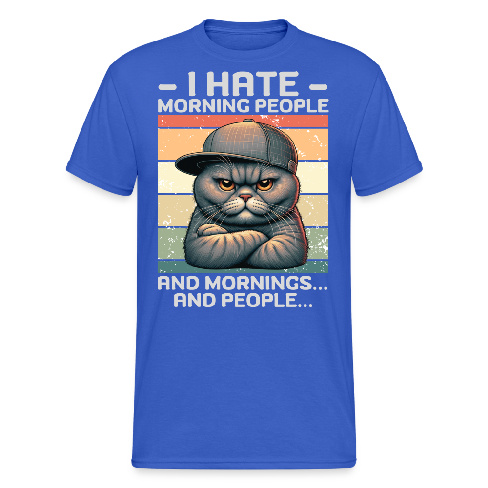 I hate morning people and mornings and people Katze Herren T-Shirt - Königsblau