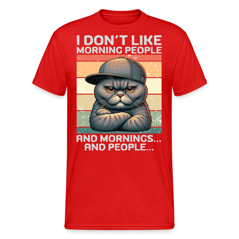 I don't like morning people and mornings and people Katze Herren T-Shirt - Rot