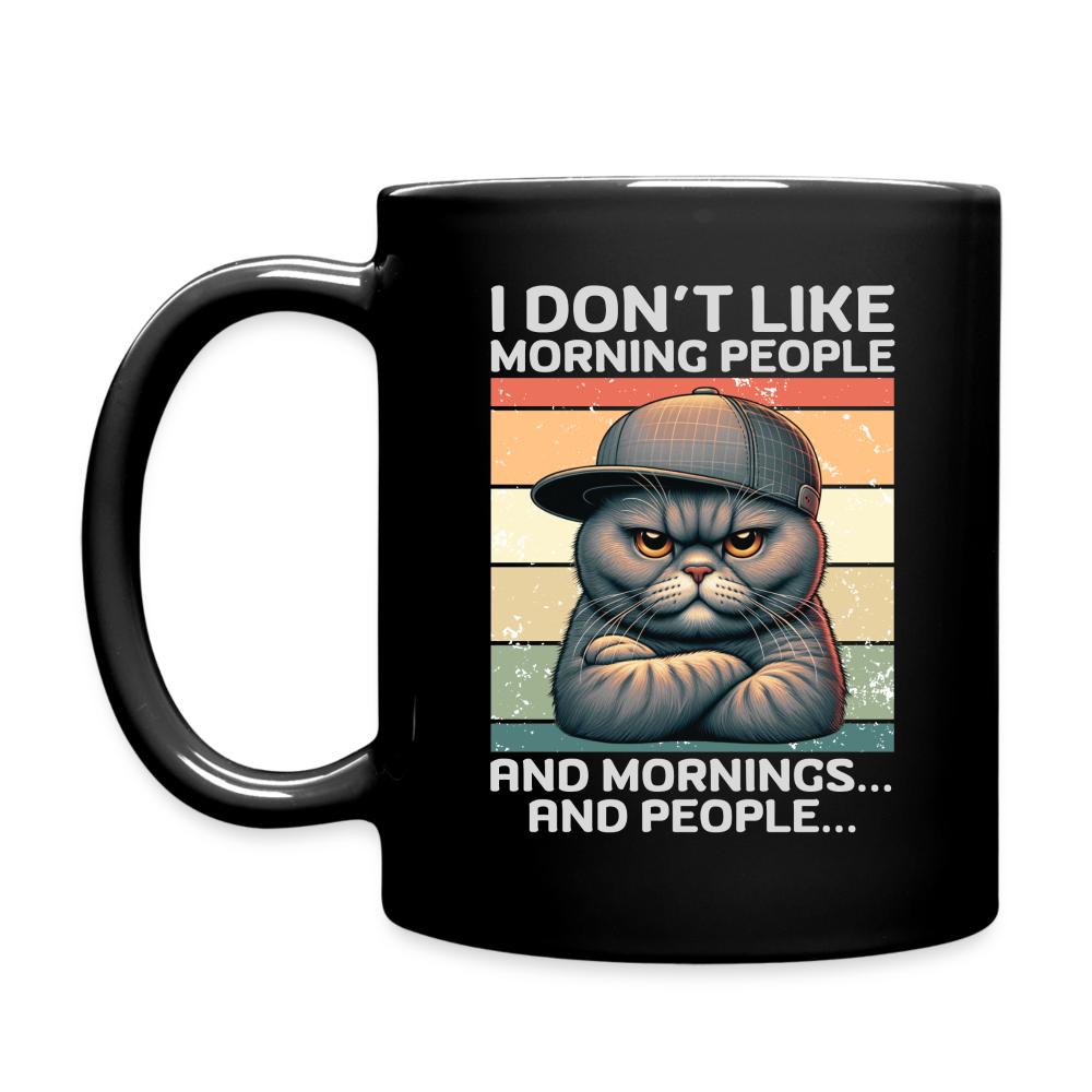 I don't like morning people and mornings and people Katze Herren T-Shirt - Schwarz