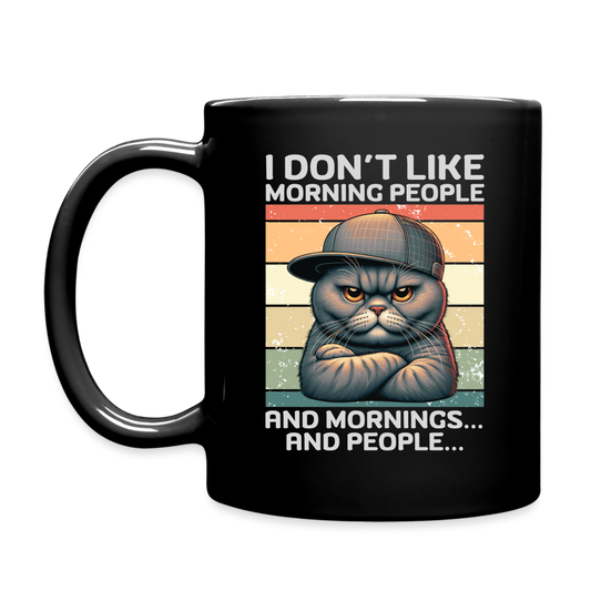I don't like morning people and mornings and people Katze Herren T-Shirt - Schwarz