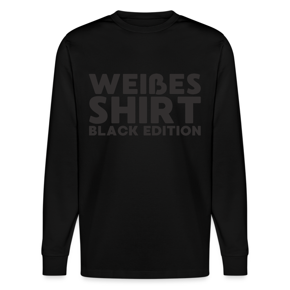 Weißes Shirt Black Edition Unisex Bio-Langarmshirt Stanley/Stella - Schwarz