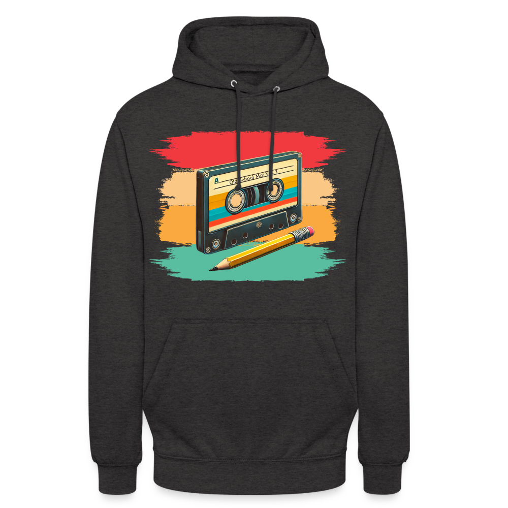 Retro Kassette und Bleistift Unisex Hoodie - Anthrazit