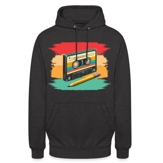 Retro Kassette und Bleistift Unisex Hoodie - Anthrazit