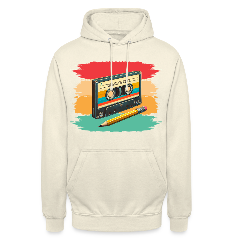 Retro Kassette und Bleistift Unisex Hoodie - Vanille-Milchshake