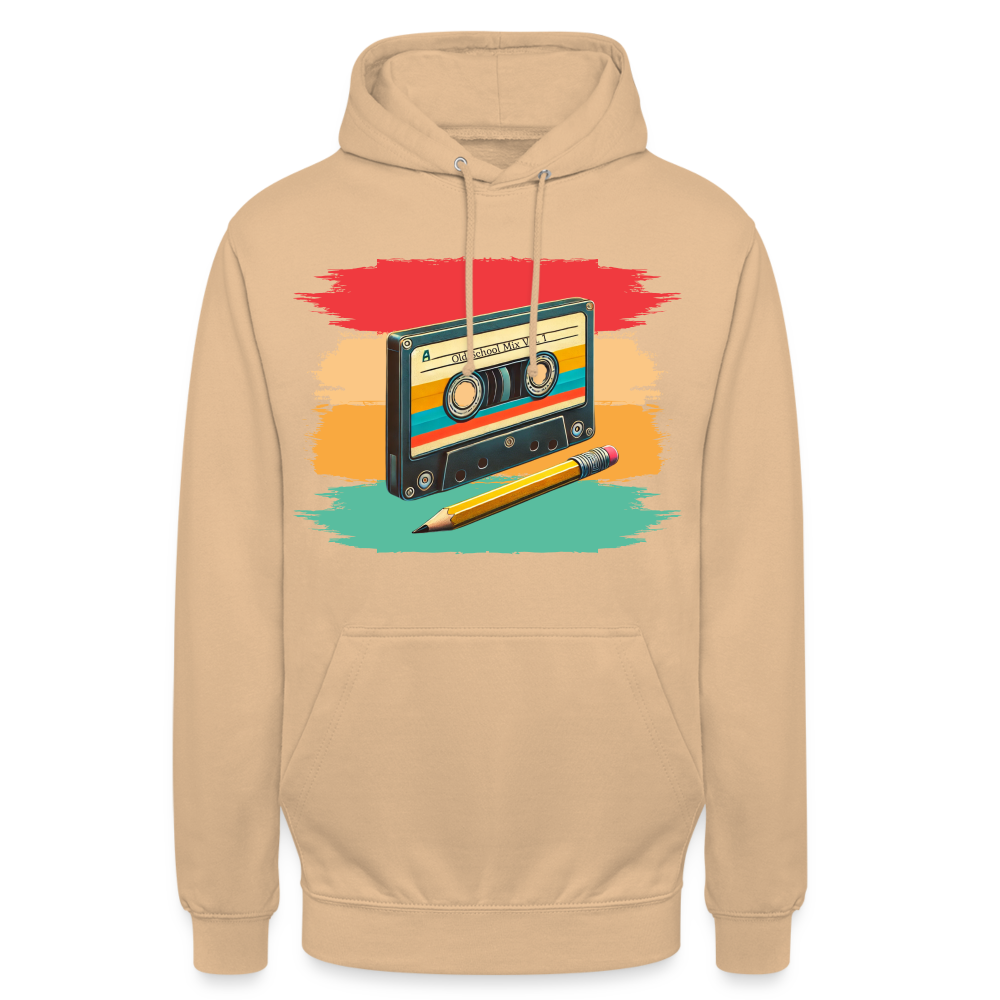 Retro Kassette und Bleistift Unisex Hoodie - Beige