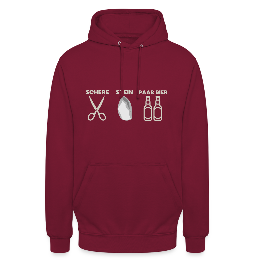 Schere Stein paar Bier Unisex Hoodie - Bordeaux