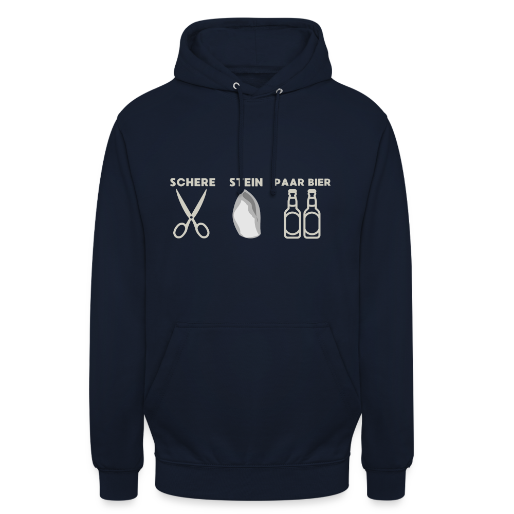 Schere Stein paar Bier Unisex Hoodie - Navy