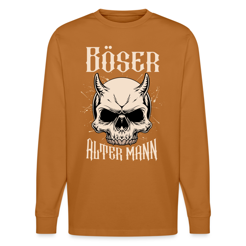 Böser alter Mann Skull Unisex Bio-Langarmshirt Stanley/Stella - Herbstorange