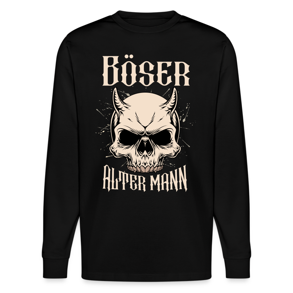 Böser alter Mann Skull Unisex Bio-Langarmshirt Stanley/Stella - Schwarz