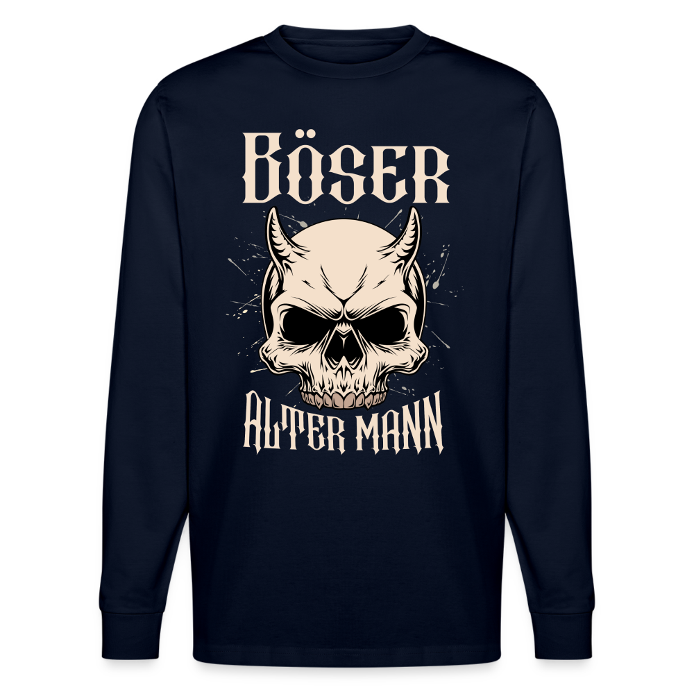 Böser alter Mann Skull Unisex Bio-Langarmshirt Stanley/Stella - Navy